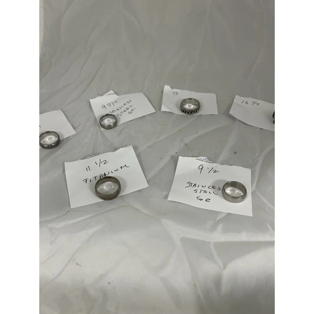 Men’s Ring Lot Stainless Steel & Titanium Fidget Ring Sizes 9–13